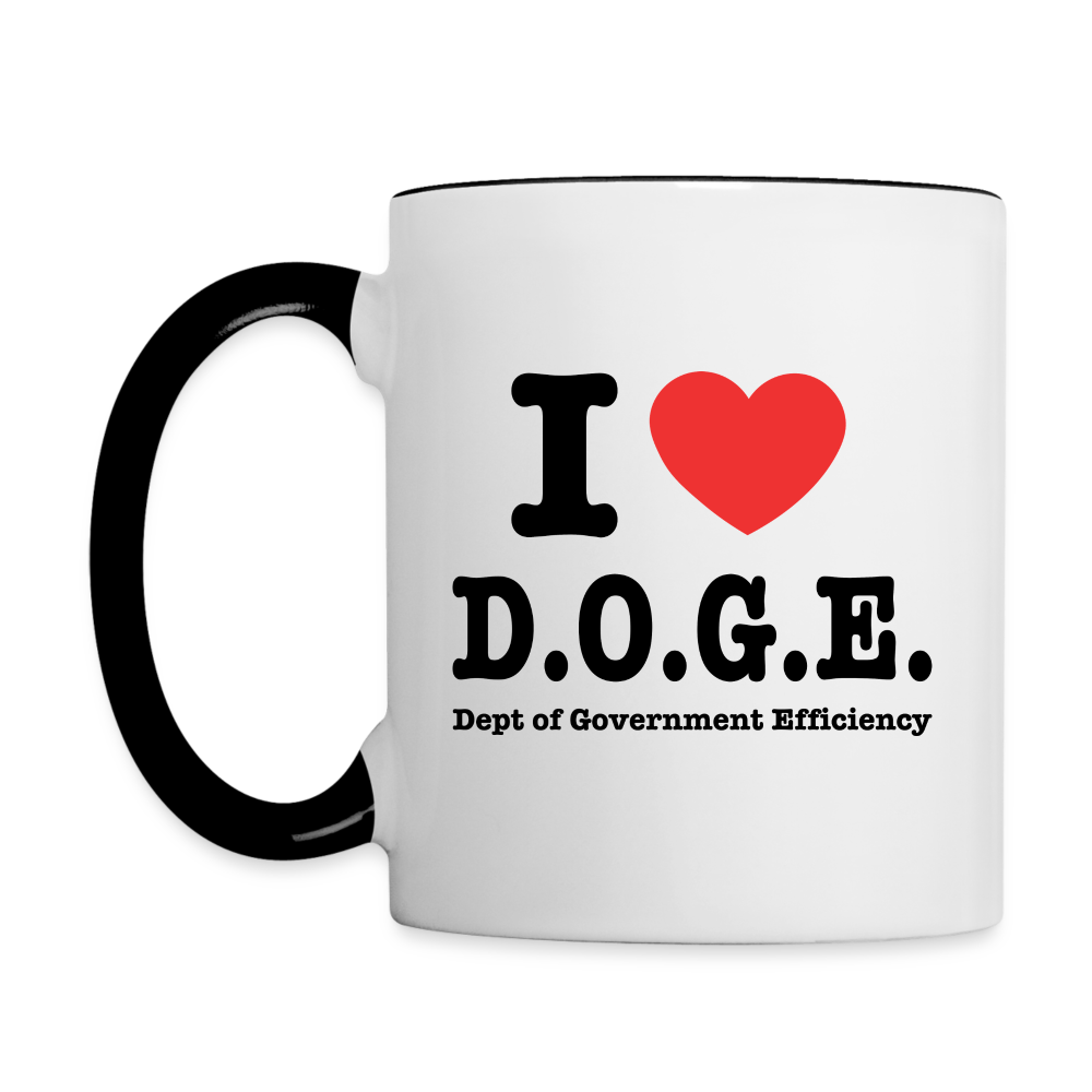 I Heart DOGE (Dept of Government Efficiency) Coffee Mug - white/black