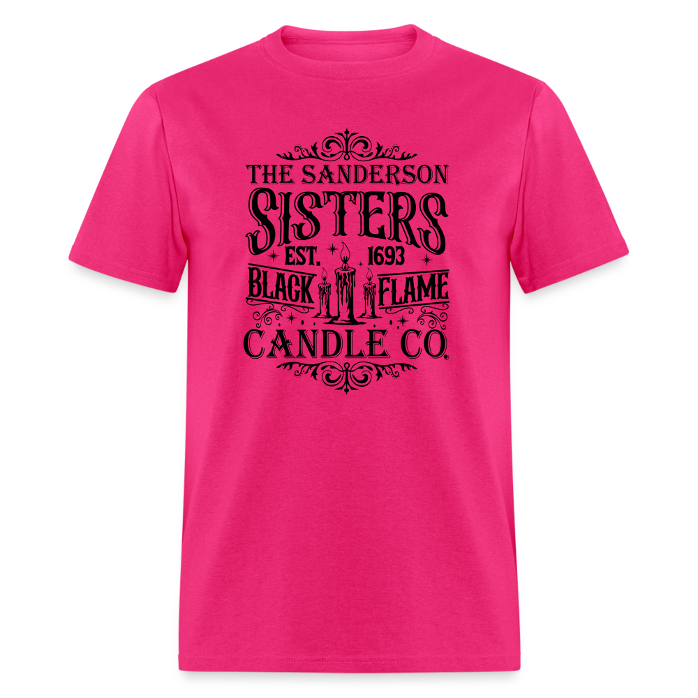 The Sanderson Sisters Black Flame Candle Co. T-Shirt (Halloween) - fuchsia