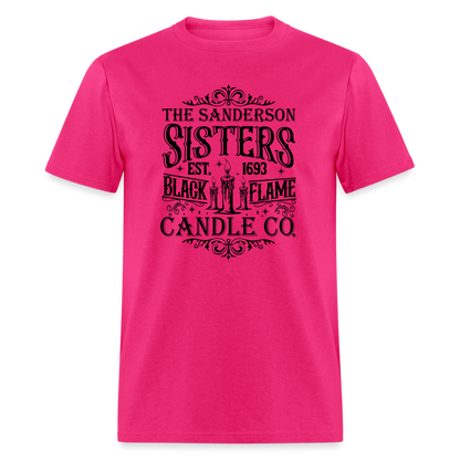 The Sanderson Sisters Black Flame Candle Co. T-Shirt (Halloween) - fuchsia