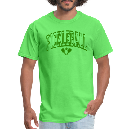 Pickleball T-Shirt (Green Arch Letters) - kiwi