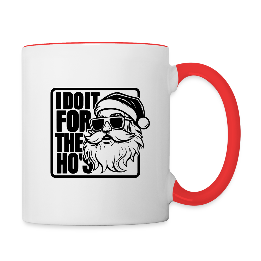 I Do It for the Ho's Funny Christmas Coffee Mug - white/red