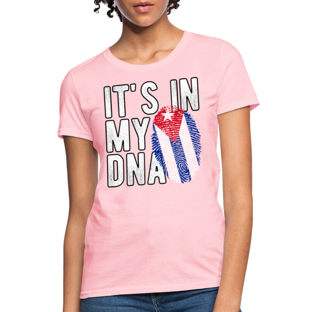 Cuban DNA Women’s T-Shirt – Fingerprint Flag Tee - pink