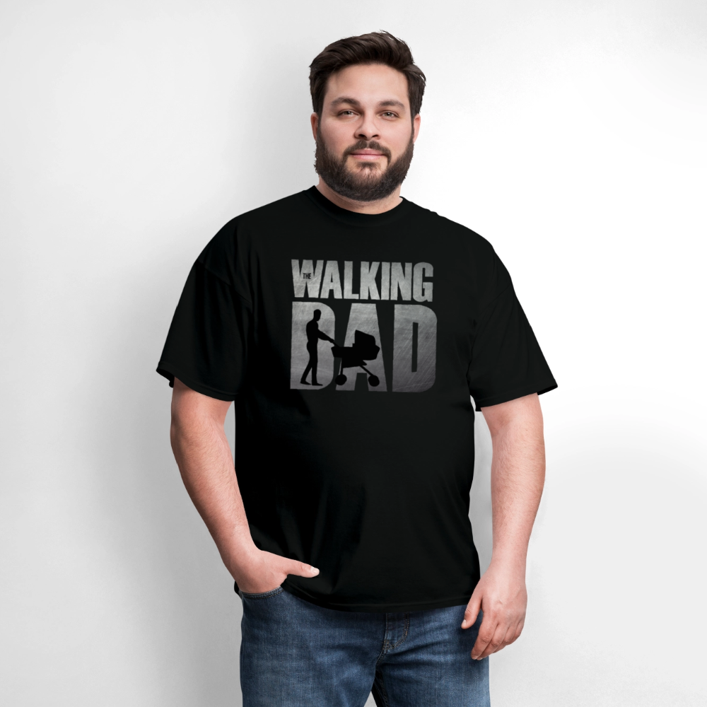 The Walking Dad T-Shirt – Funny Parody with Stroller Graphic in Movie-Style Design Color: black