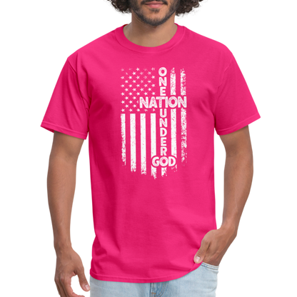 One Nation Under God T-Shirt - fuchsia