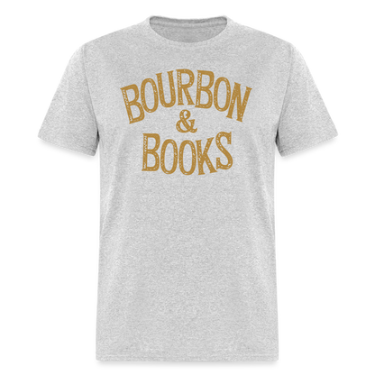 Bourbon & Books T-Shirt - heather gray