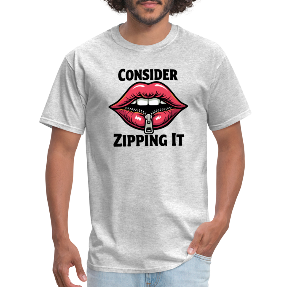 Consider Zipping It T-Shirt - heather gray