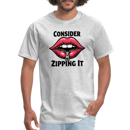 Consider Zipping It T-Shirt - heather gray