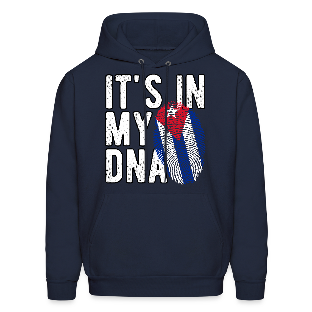 Cuban DNA Hoodie – Fingerprint Flag Design - navy