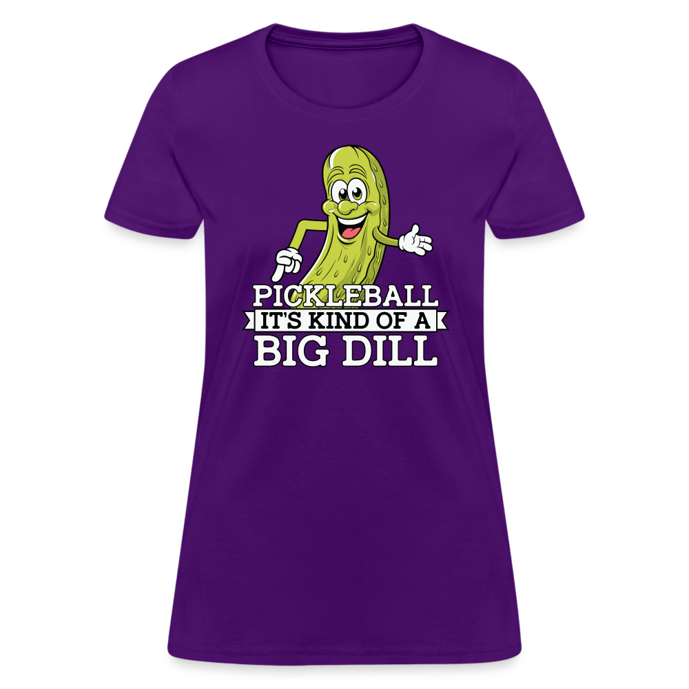 Pickleball It's Kind Of A Big Dill Women's Contoured T-Shirt - purple