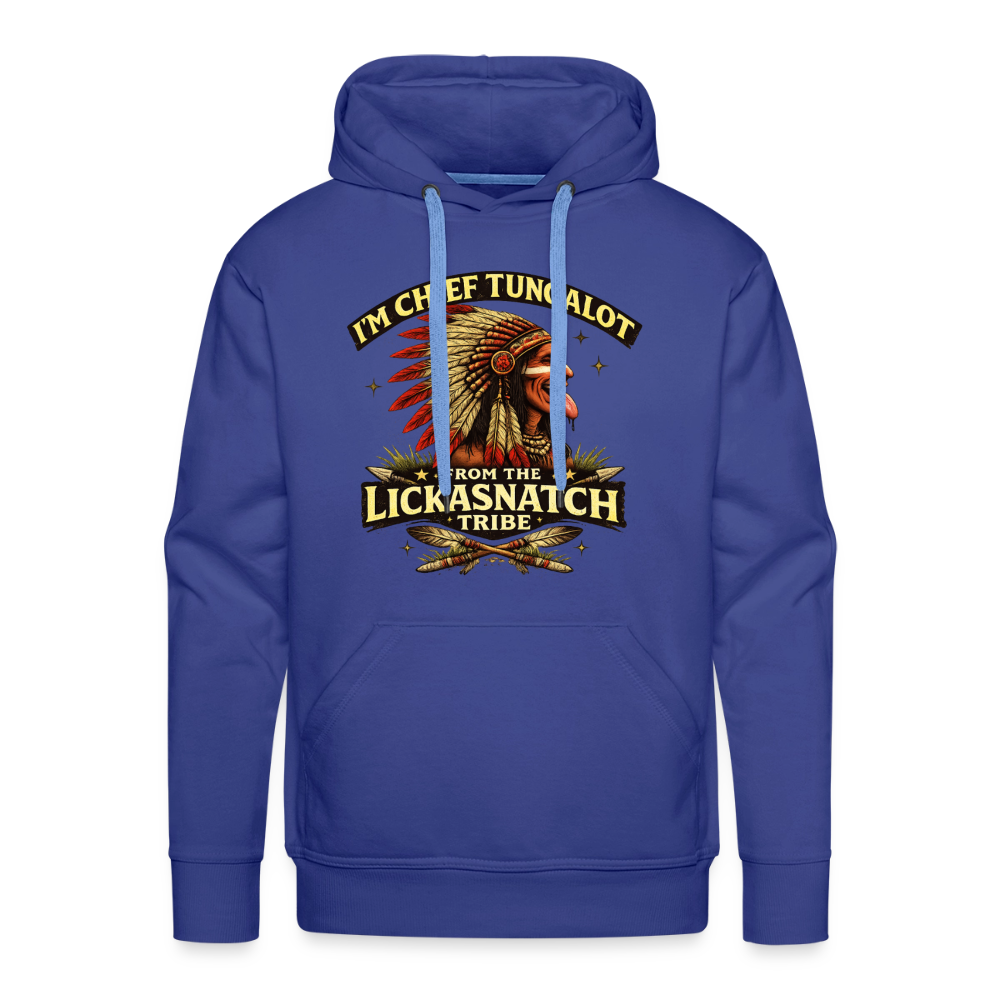 Chief Tungalot Lickasnatch Tribe Funny Hoodie Color: Royal Blue