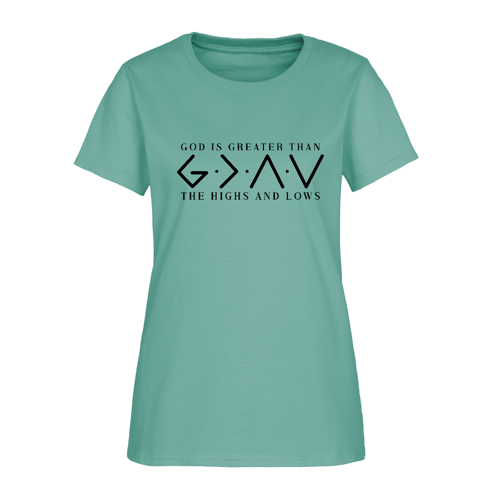 God is Greater Than the High And Lows Women's T-Shirt - aquatic