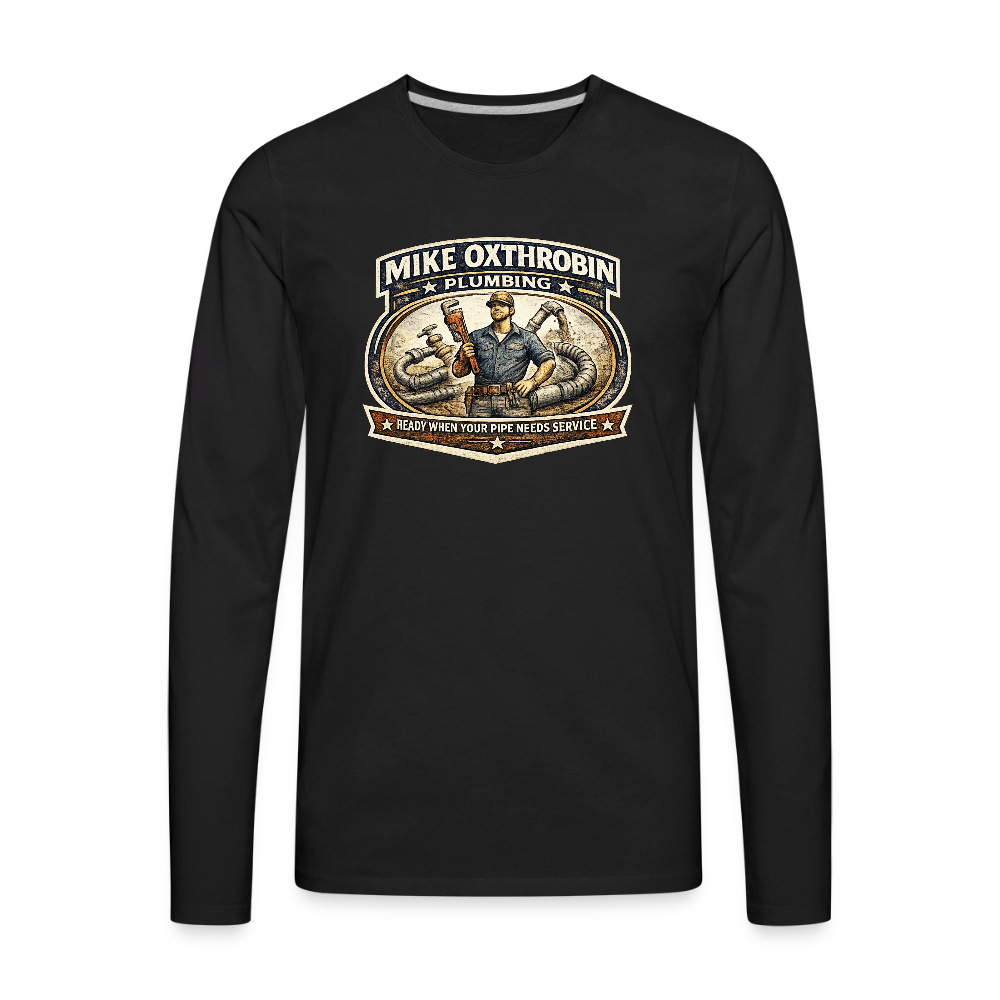 Mike Oxthrobin Plumbing Long Sleeve Funny Humor Shirt Color: white