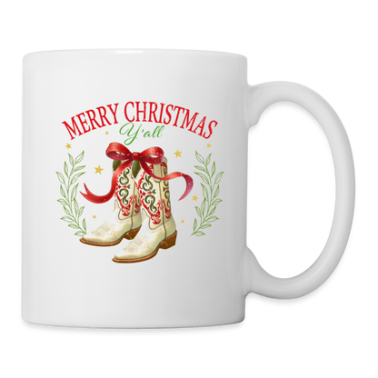 Merry Christmas Y'all Coffee Mug - white