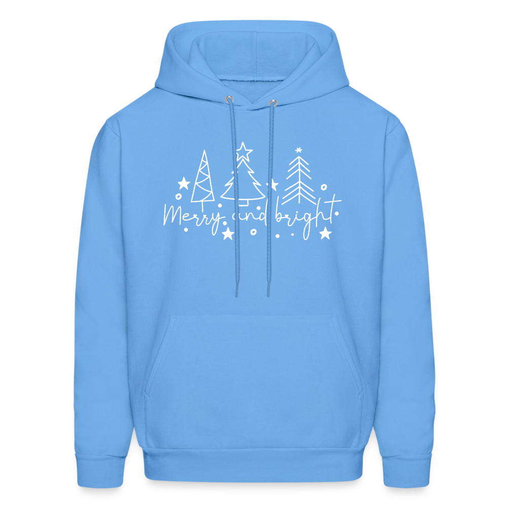 Merry and Bright (Christmas) Hoodie - carolina blue