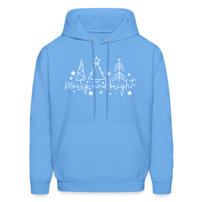 Merry and Bright (Christmas) Hoodie - carolina blue