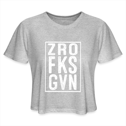 ZRO FKS GVN (Zero Fucks Given) Women's Cropped T-Shirt - heather gray