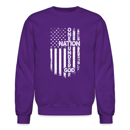 One Nation Under God Sweatshirt - purple