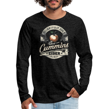 All Natural Cummins Cider (Funny Adult Humor) Men's Premium Long Sleeve T-Shirt - charcoal grey