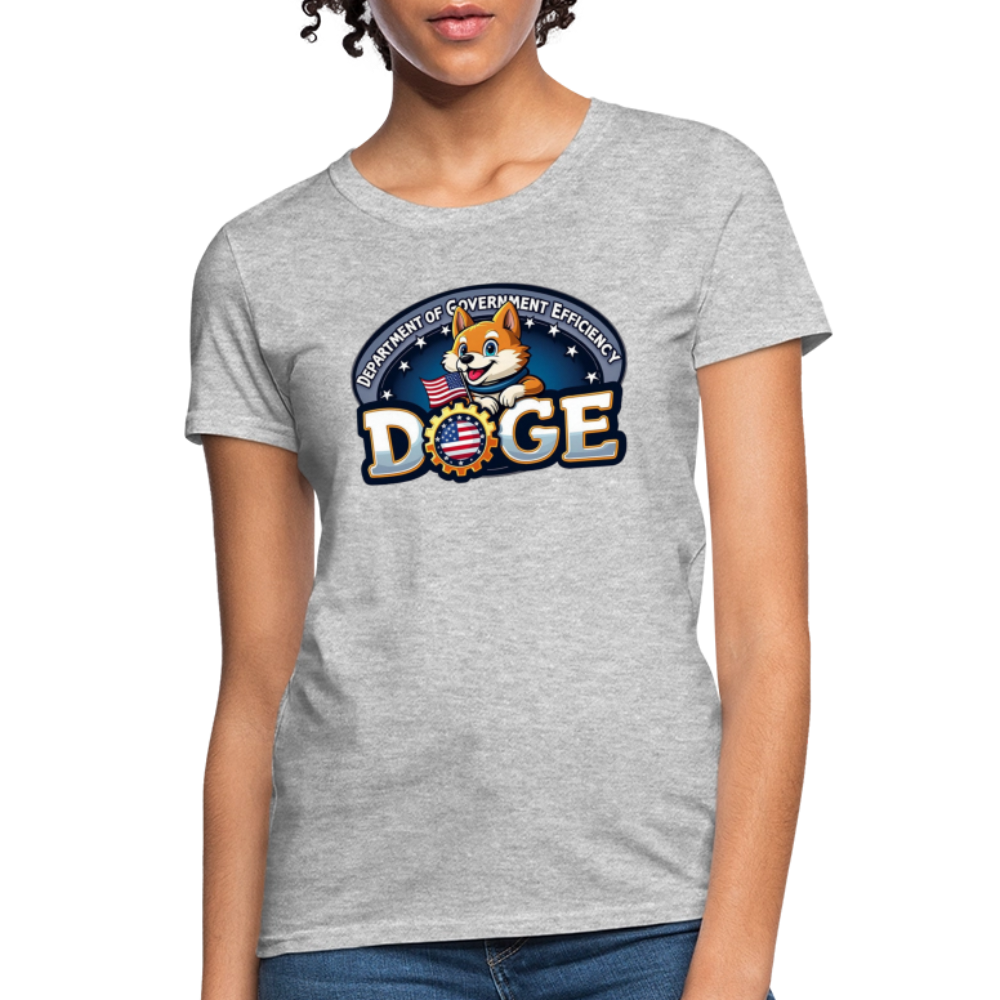 DOGE Logo (Dept of Government Efficiency) Women's Contoured T-Shirt - heather gray