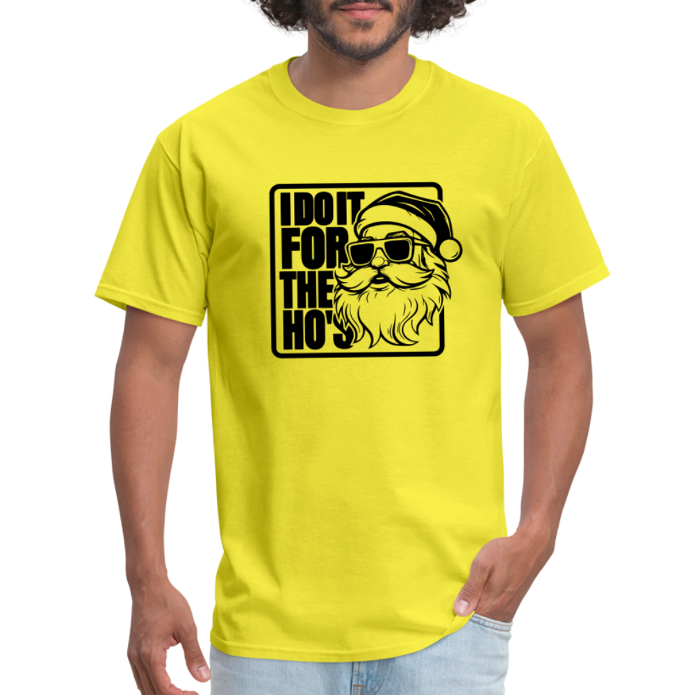 I Do It for the Ho's Funny Christmas Santa T-Shirt - yellow