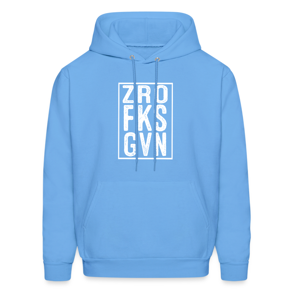 ZRO FKS GVN (Zero Fucks Given) Hoodie - carolina blue