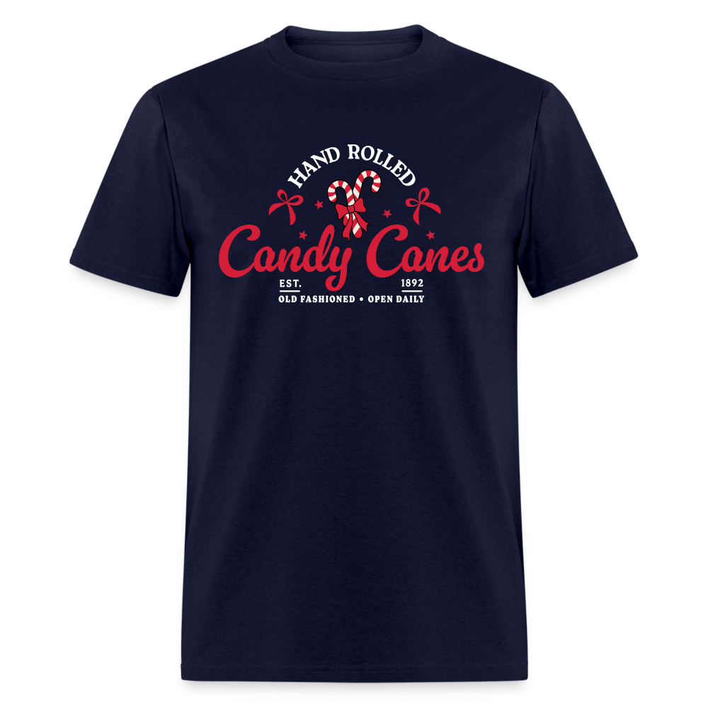 Hand Rolled Candy Canes T-Shirt - navy