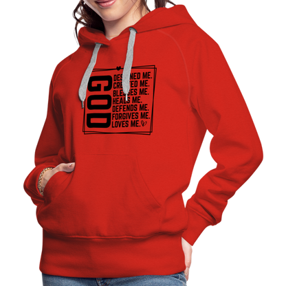 GOD Designed Me Women’s Premium Hoodie - red