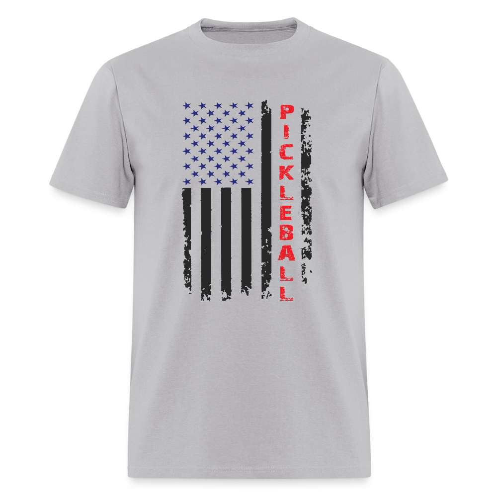 Pickleball Flag T-Shirt – American Pride with a Pickleball Twist - gravel 