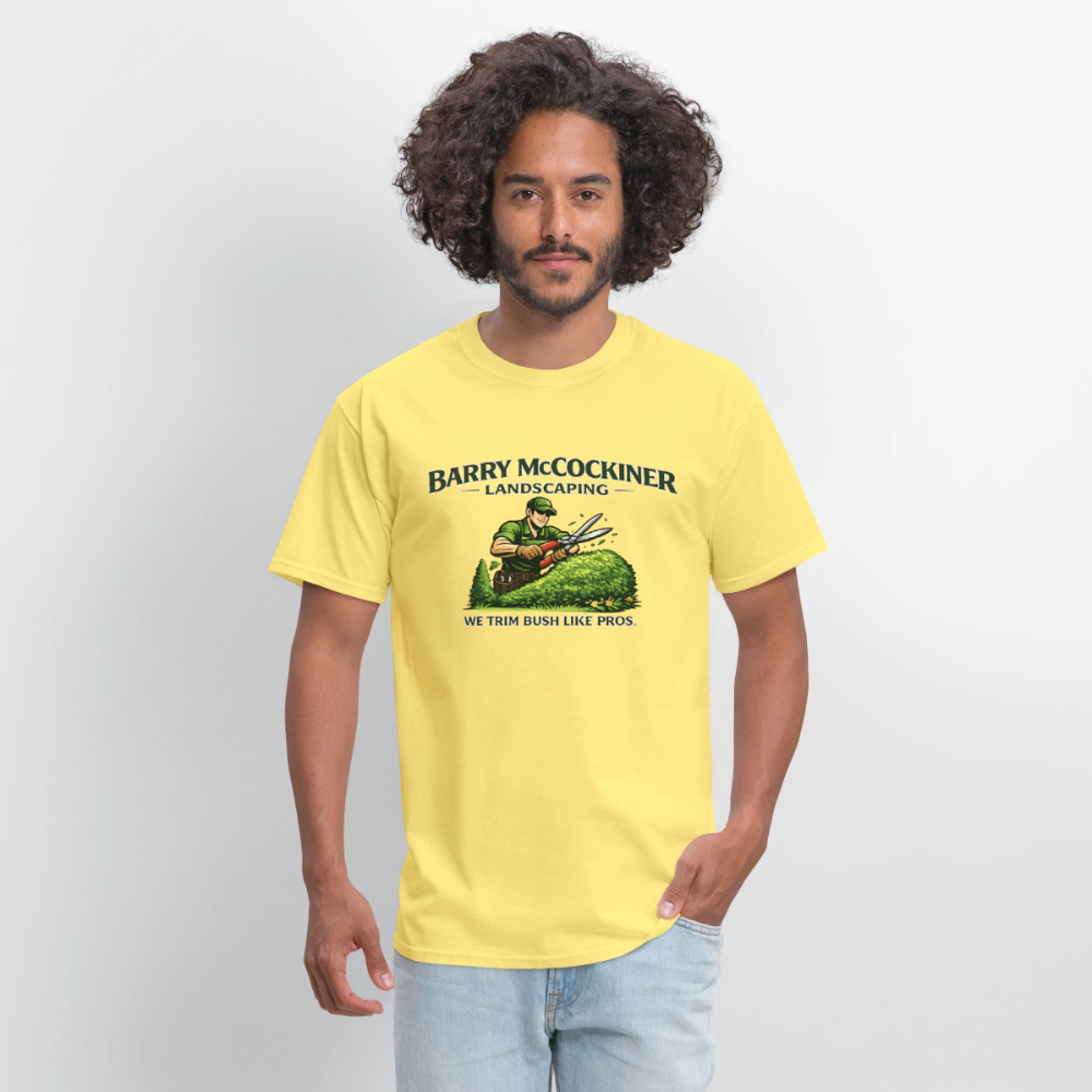 Barry McCockiner Landscaping Funny T-Shirt Color: Rock