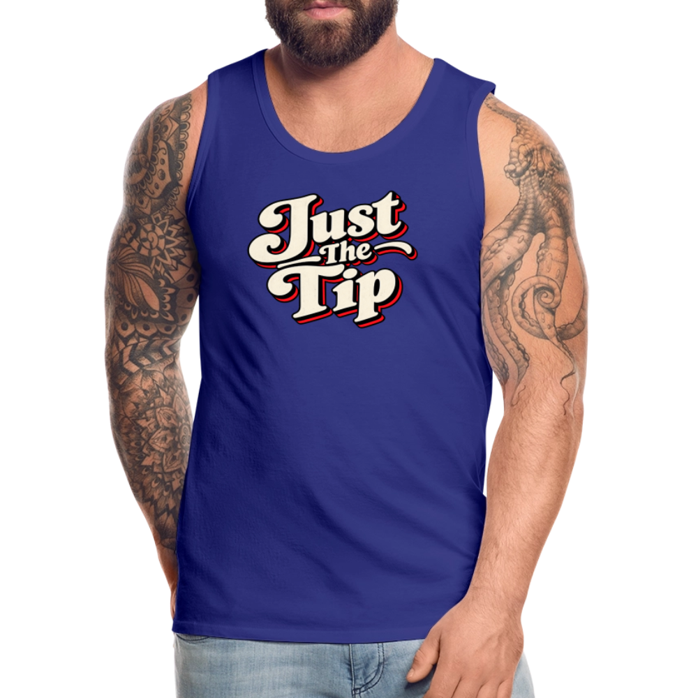 Just the Tip Funny Adult Humor Tank Top Color: Deep Navy