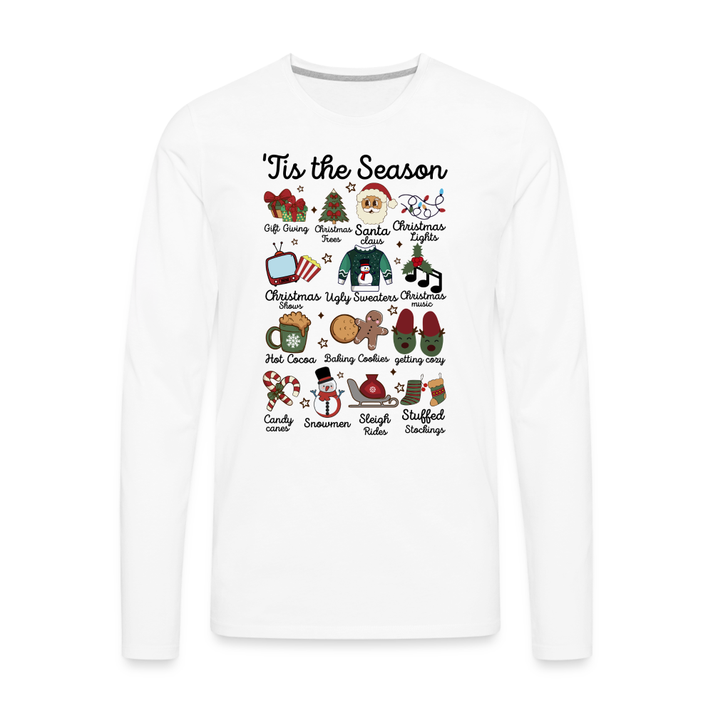 Tis The Season (Christmas) Men's Premium Long Sleeve T-Shirt - white