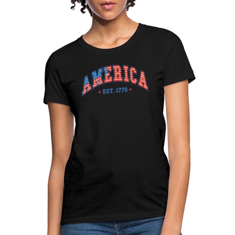 American 1776 Women's Contoured T-Shirt - black