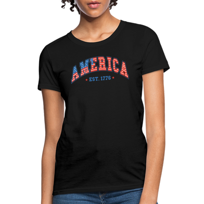 American 1776 Women's Contoured T-Shirt - black