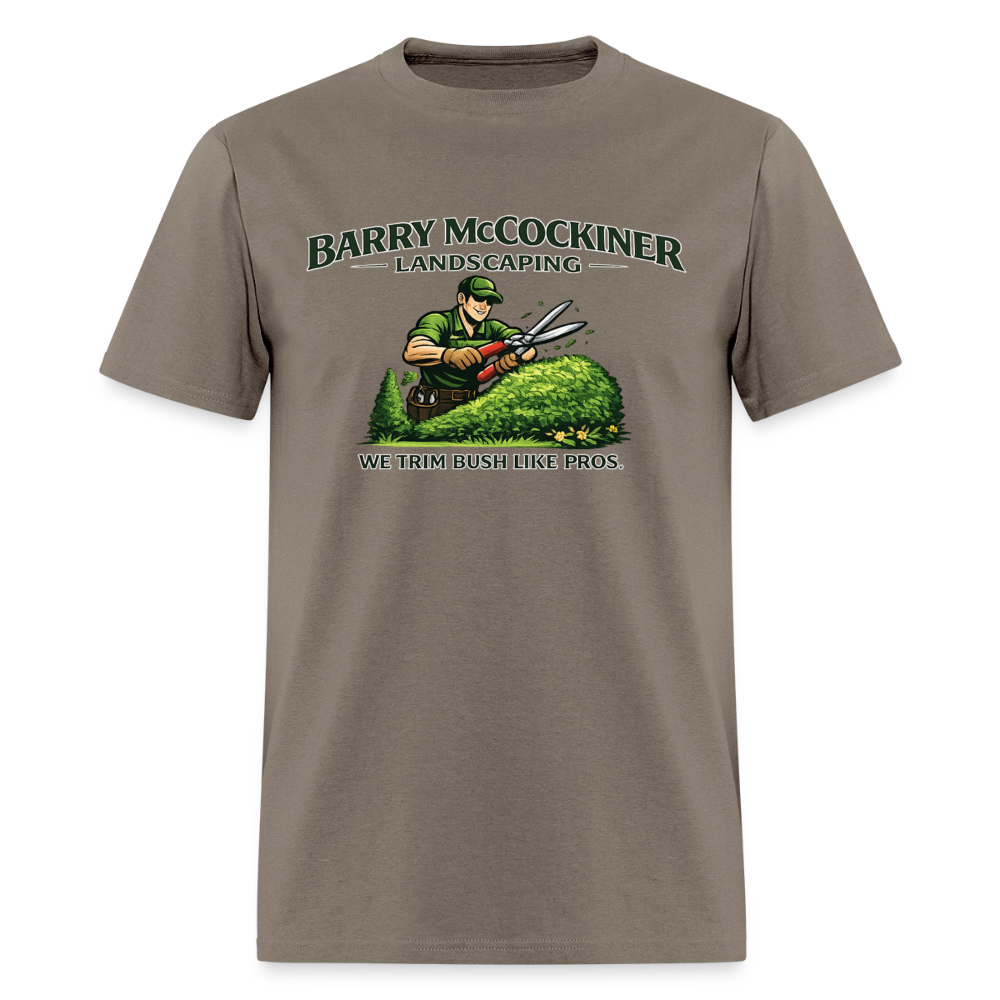 Barry McCockiner Landscaping Funny T-Shirt Color: Safari