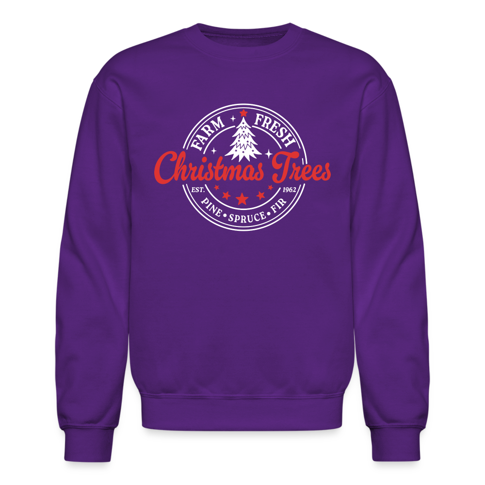 Farm Fresh Christmas Trees Sweatshirt - purple