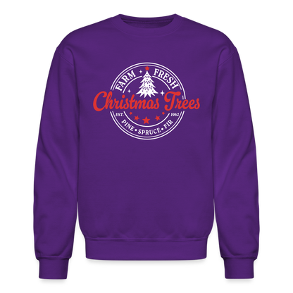 Farm Fresh Christmas Trees Sweatshirt - purple