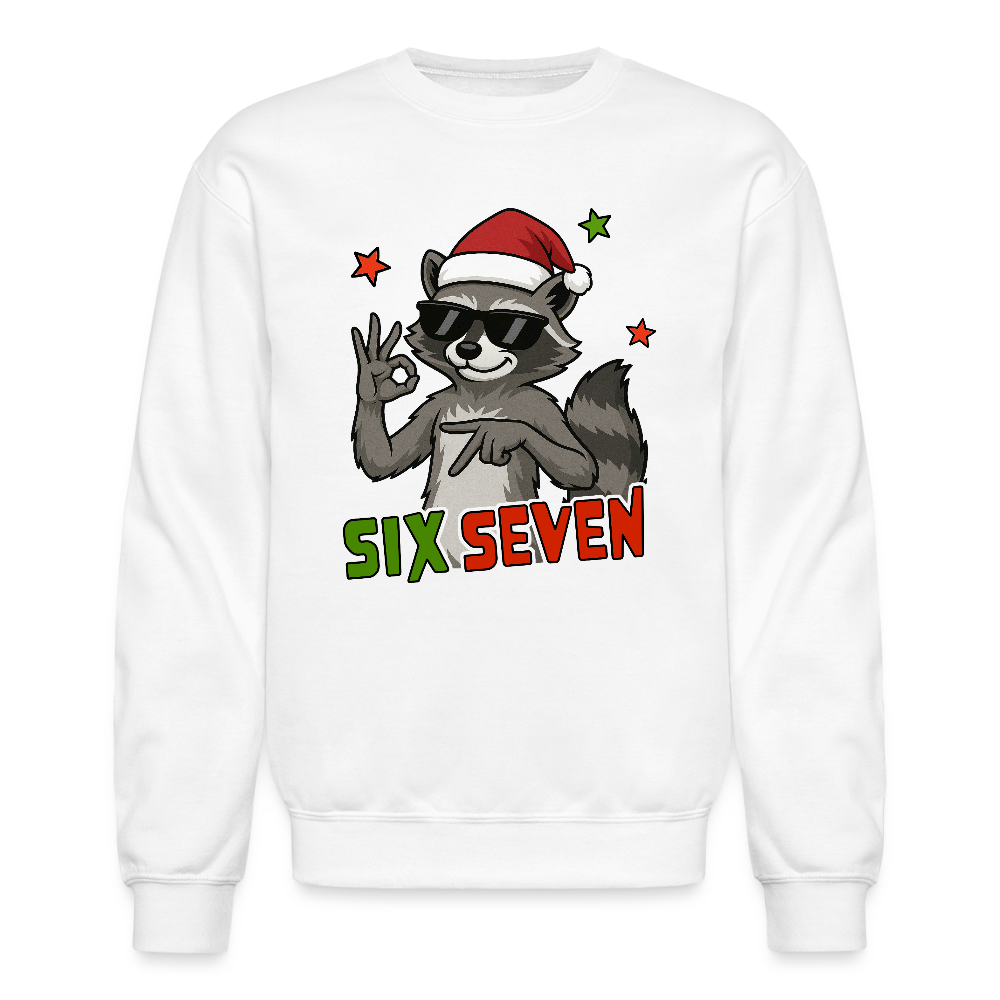 Six Seven 67 Raccoon Christmas Sweatshirt - white
