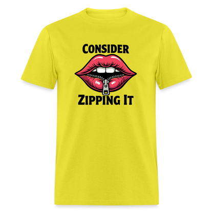 Consider Zipping It T-Shirt - yellow