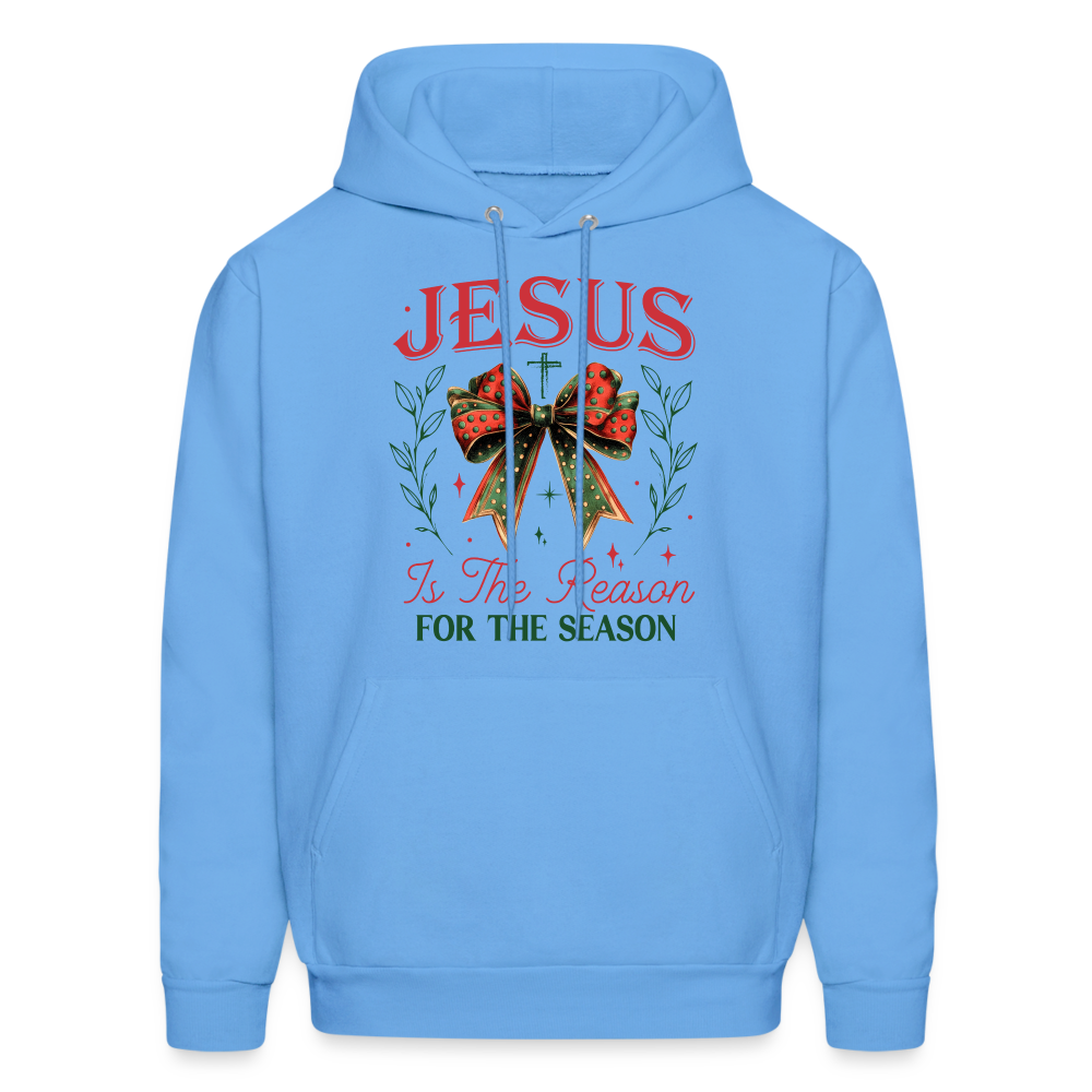 Jesus Is The Reason For The Season Hoodie - carolina blue