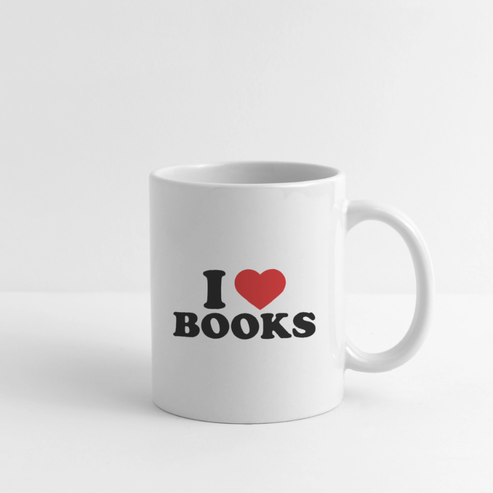 I Love Books Ceramic Mug - white