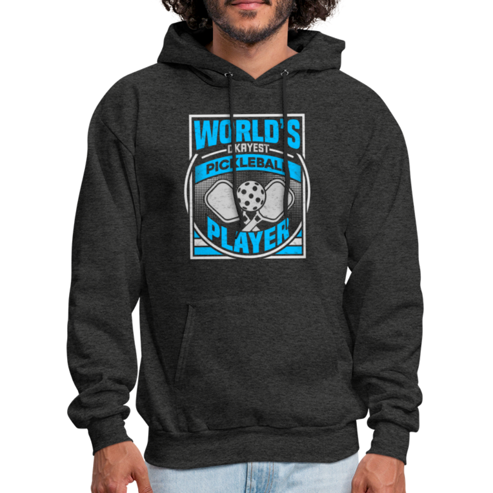 World's Okayest Pickleball Player Hoodie - charcoal grey