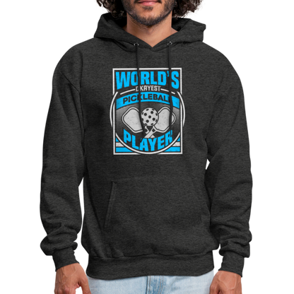 World's Okayest Pickleball Player Hoodie - charcoal grey