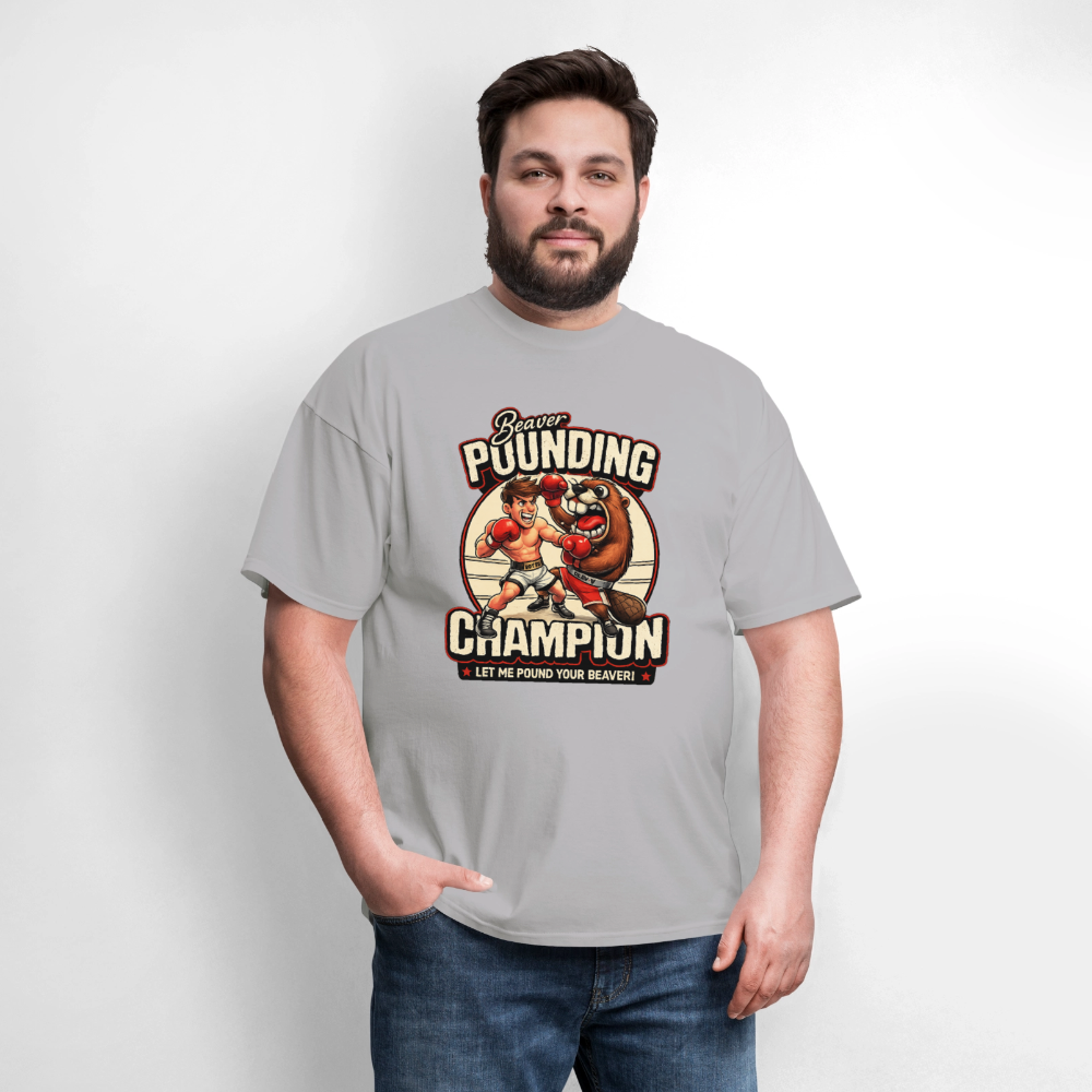 Beaver Pounding Champion Funny Adult Humor Graphic T-Shirt - rock
