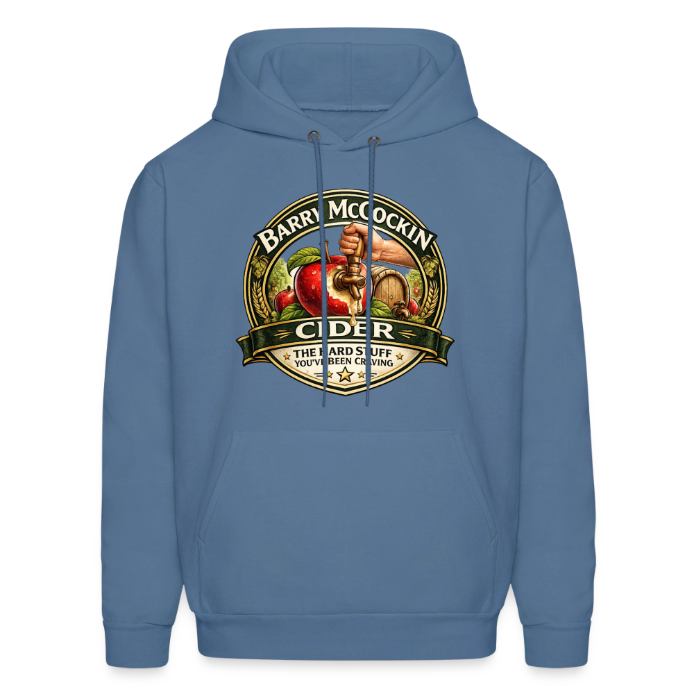 Barry McCockin Cider Funny Graphic Hoodie Color: Denim Blue