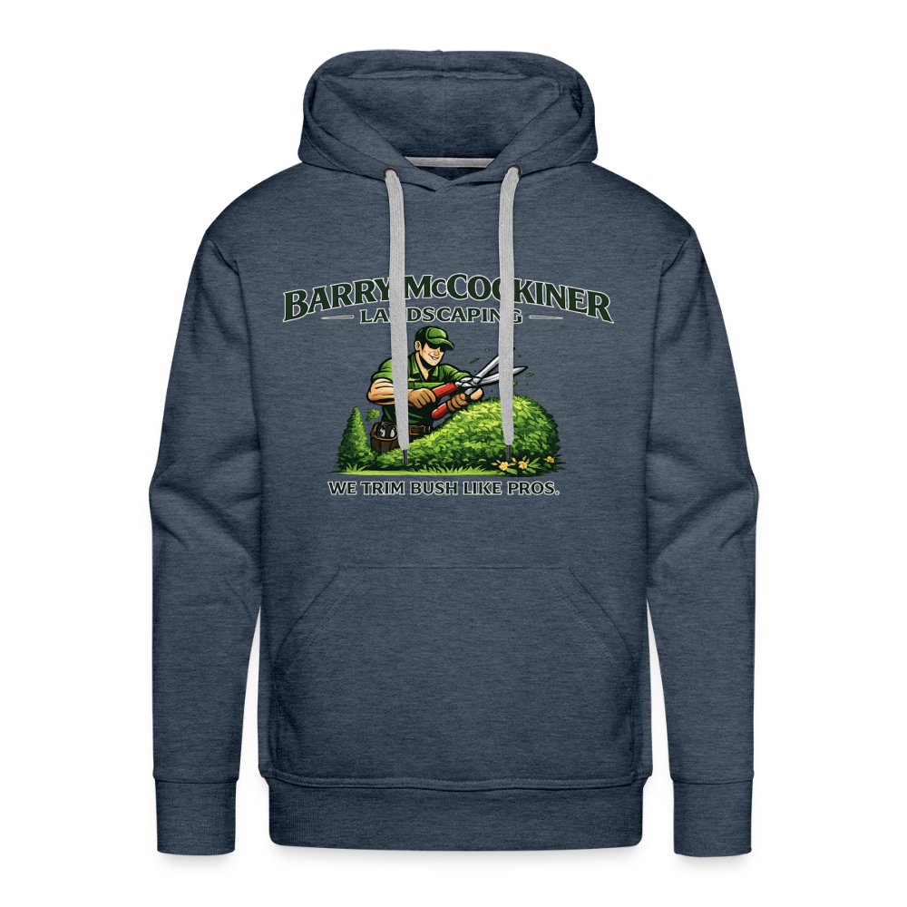Barry McCockiner Landscaping Funny Hoodie Color: Heather Denim