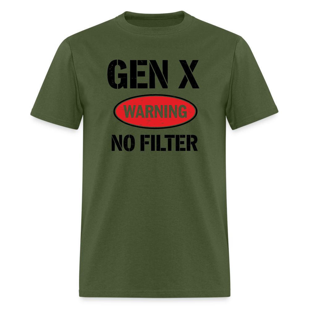 GEN-X Warning No Filter T-Shirt - military green