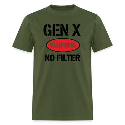 GEN-X Warning No Filter T-Shirt - military green