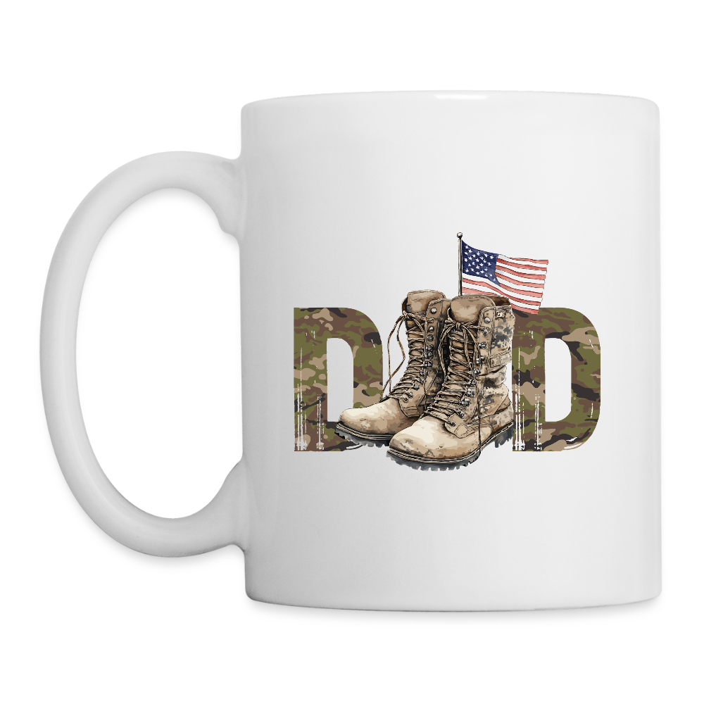 Military Dad Coffee Mug – Patriotic Gift for Veteran Dads - white