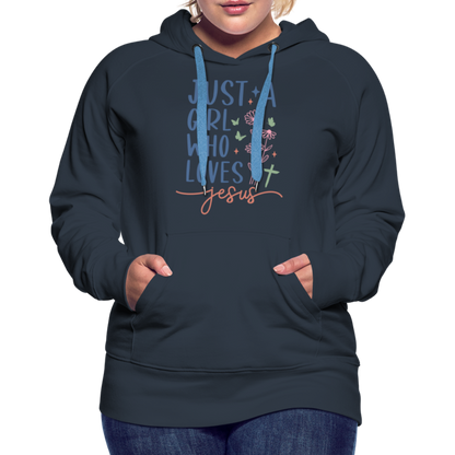 Just A Girl Who Loves Jesus Women’s Premium Hoodie - navy