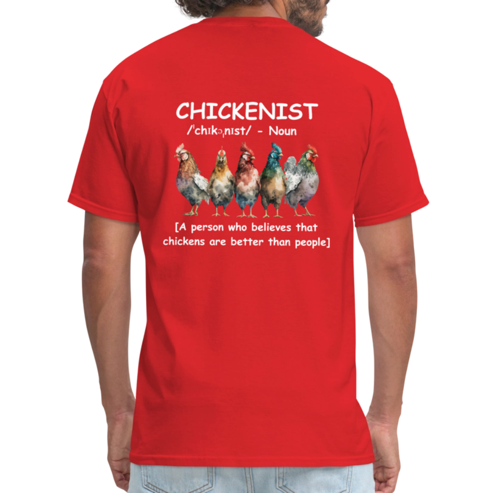 Chickenist T-Shirt (double sided print) - red